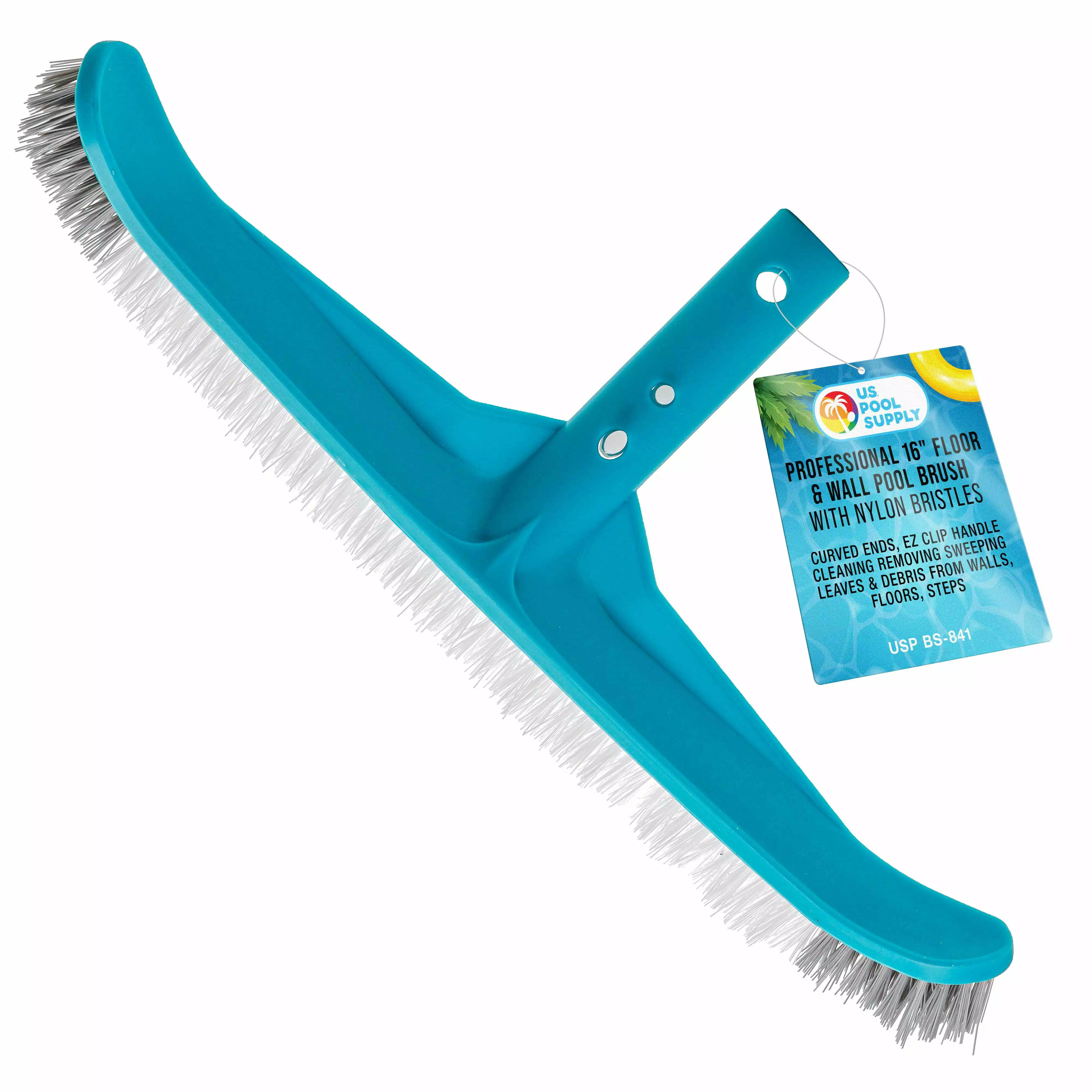 U.S. Pool Supply Professional 16 Floor & Wall Pool Brush Nylon Bristles
