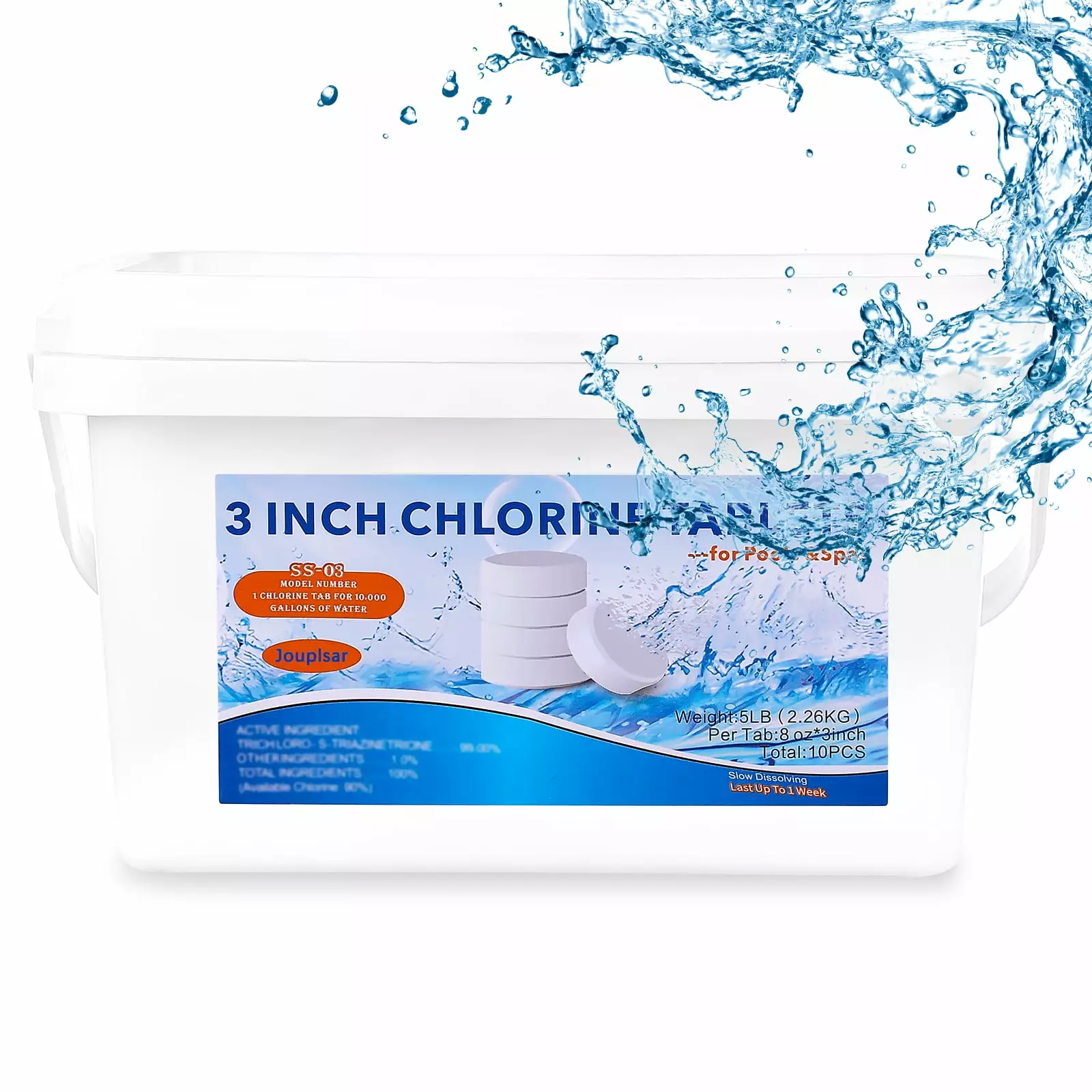 5 LB Swimming Pool Cleaning 3 Inch Long Lasting Effective Pool Cleaner Trichlor
