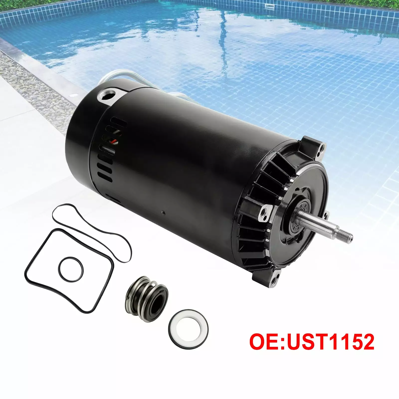 1.5 HP UST1152 Pool Pump Replacement Motor Compatible Hayward Super Pump MotorGenic