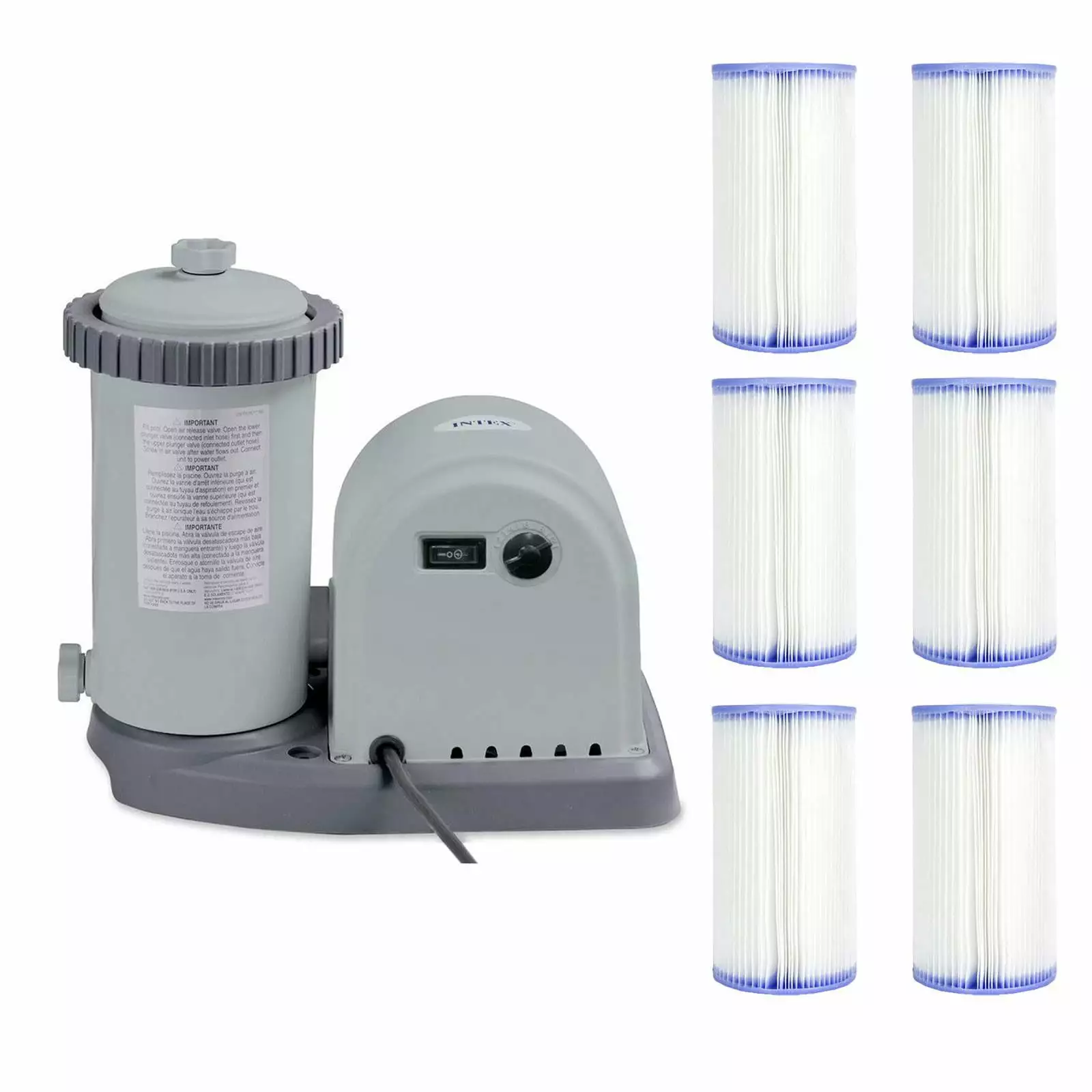 Intex 1500 GPH Easy Set Pool Pump Filter Cartridge Timer and GFCI
