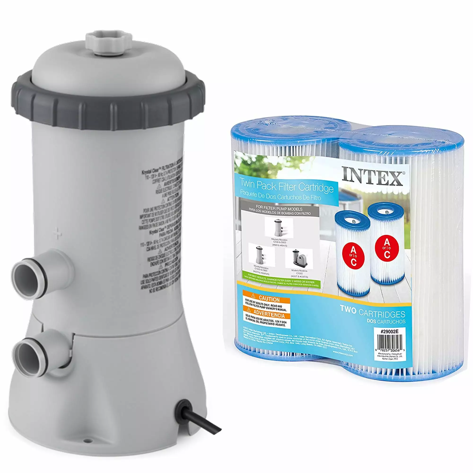 Intex 530 GPH Above Ground Pool Filter Pump AC Filter Cartridge 2 Pack