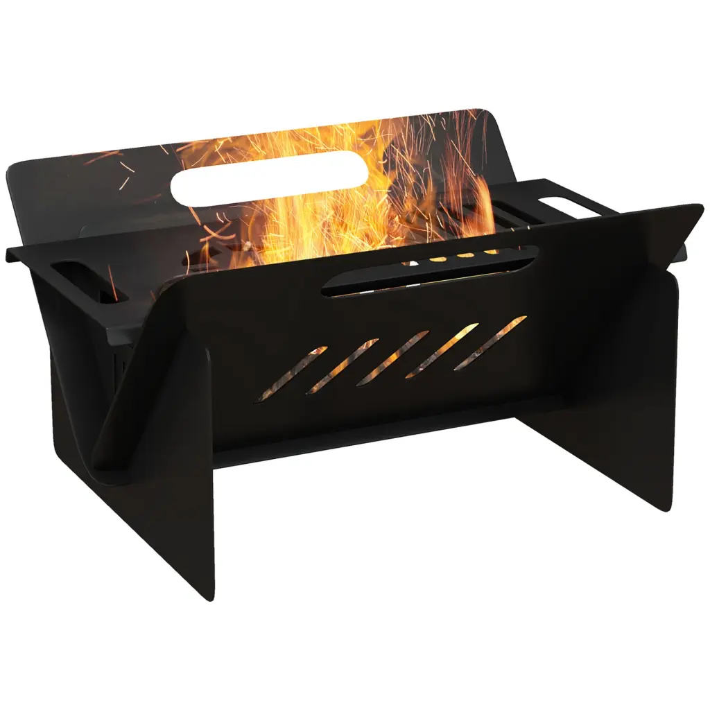 Outsunny 3 1 Travel Friendly Fire Pit Stove Coffee Table Wood Burning Outdoor Camping aosom business