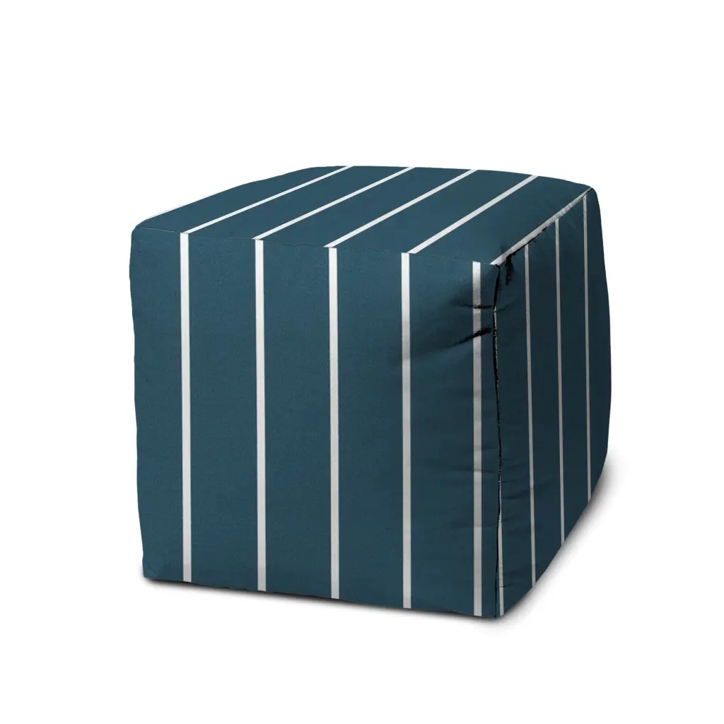 Windrid Slate Teal Indoor Outdoor Pouf Zipper Cover Polystyrene Beads usa made pillow and pouf