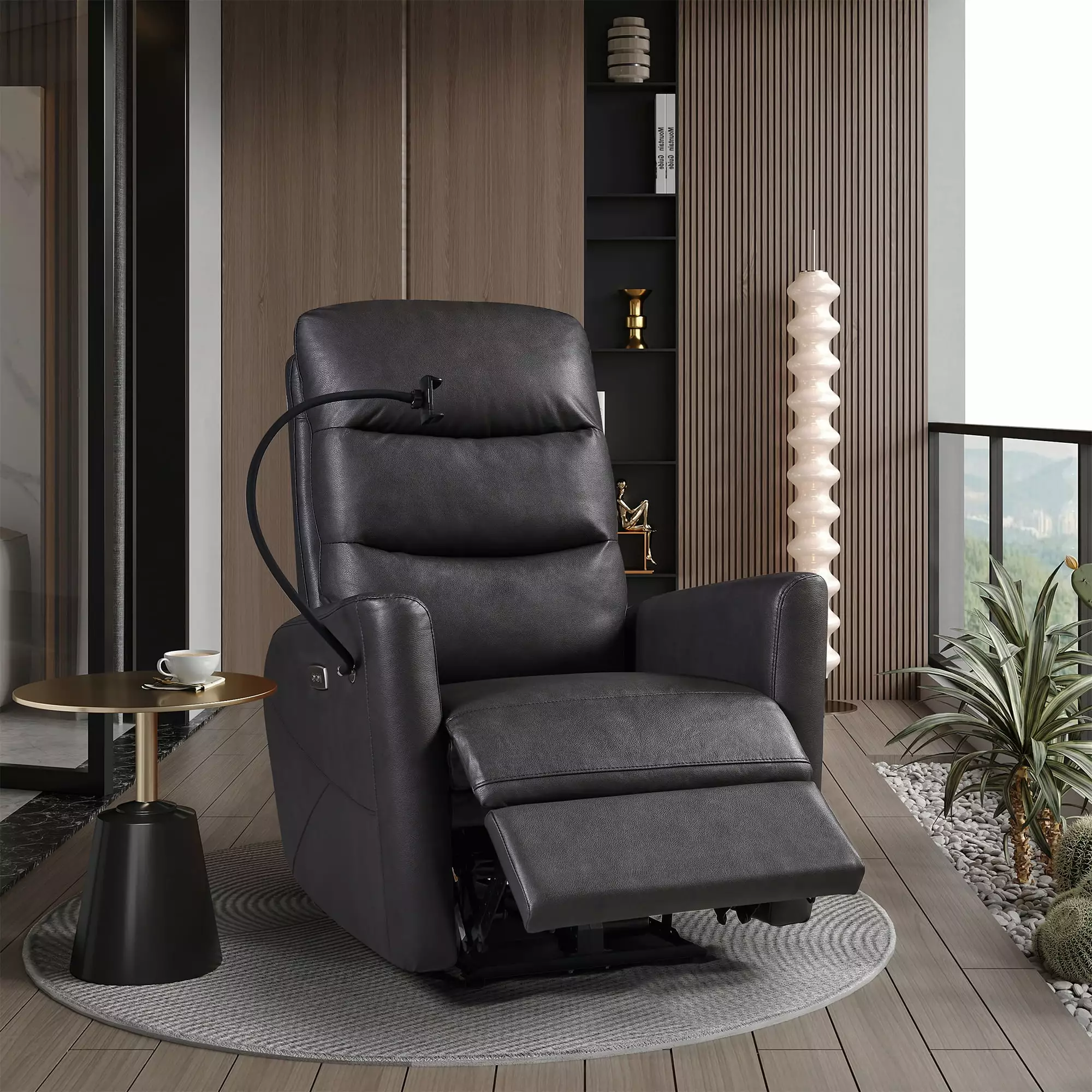 DeeHome Recliner Chair Power Function Easy Control Big Stocks Living Room and Bedroom