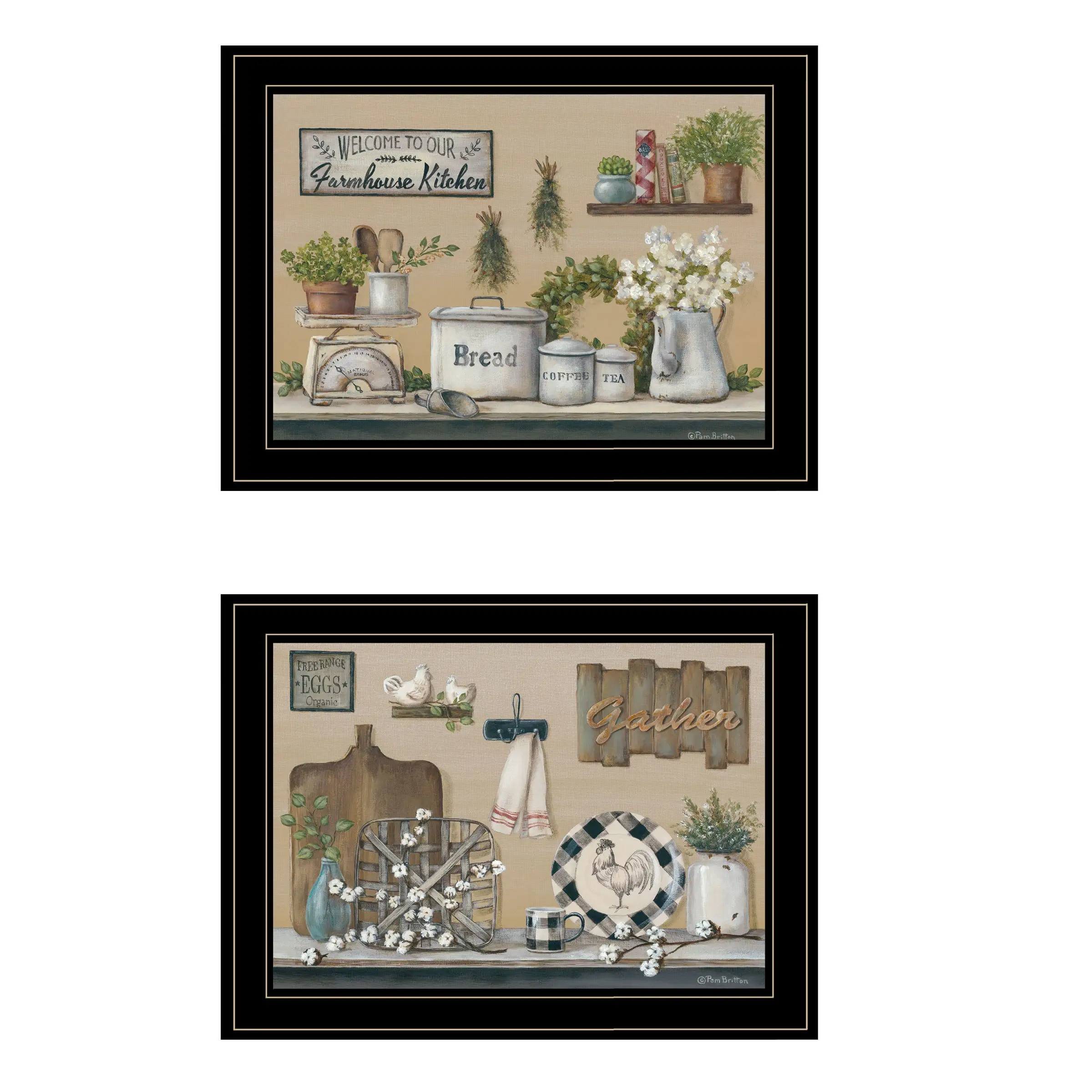 Farmhouse Blessings Framed Print Susie Boyer White Frame Ready to Hang Phoenix Dropship