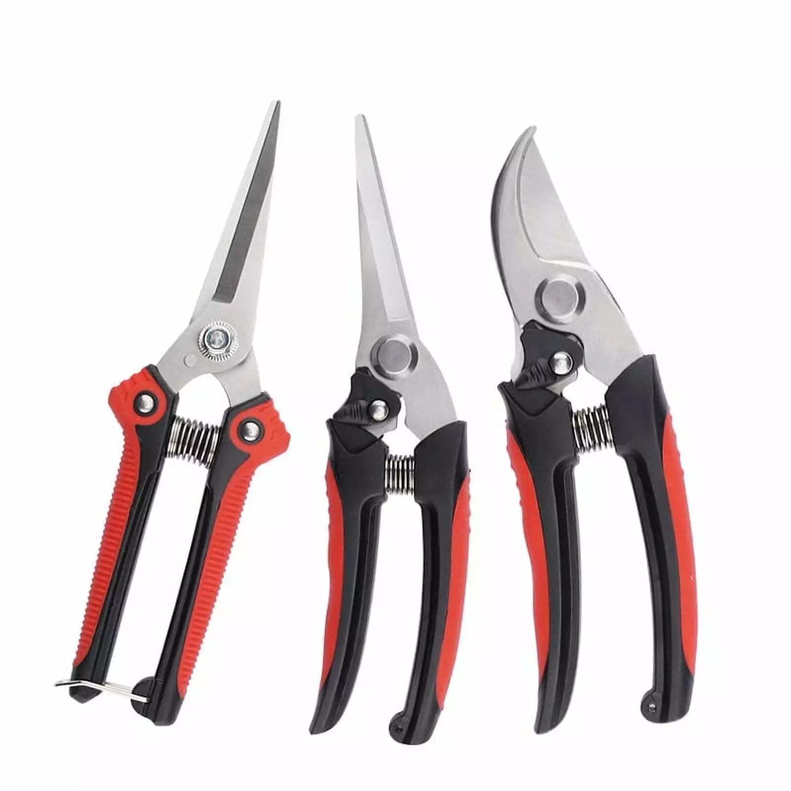 ZHXNE Stainless Steel Garden Pruning Shears. [3 PCS] Flower Scissors Professional Gardening Pruning Scissors Non-Slip Hand...