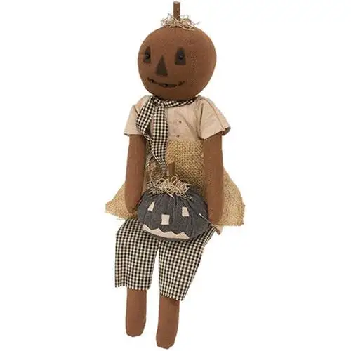 Stuffed Mini Primitive Jack O Lantern 3 Count Assortment Halloween Decor CWI