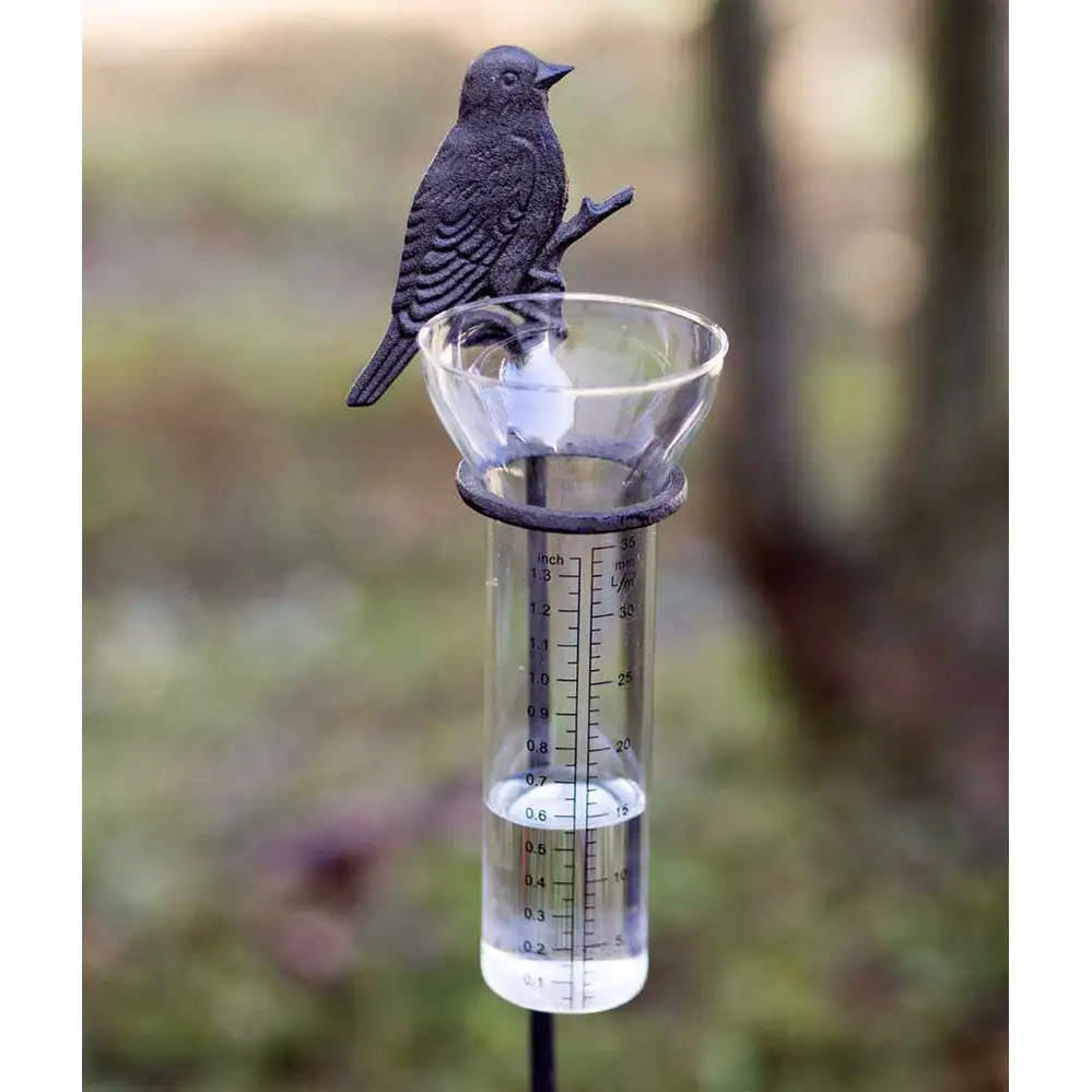 Two Birds Tabletop Rain Gauge Garden and Lawn CTW