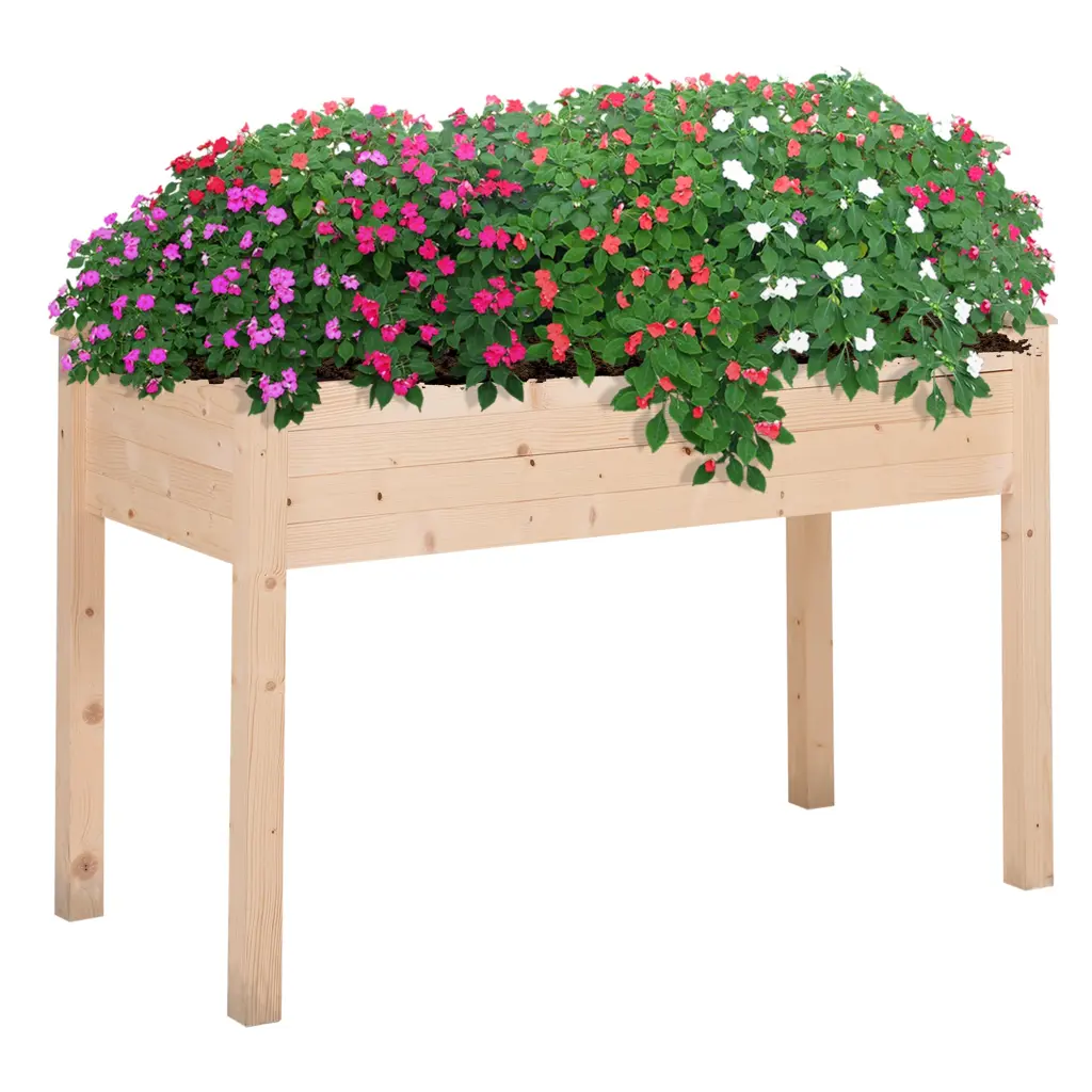 Outsunny Raised Garden Bed Legs 48 X 22 X 30 Elevated Wooden Planter Box Outdoor Gardening aosom business
