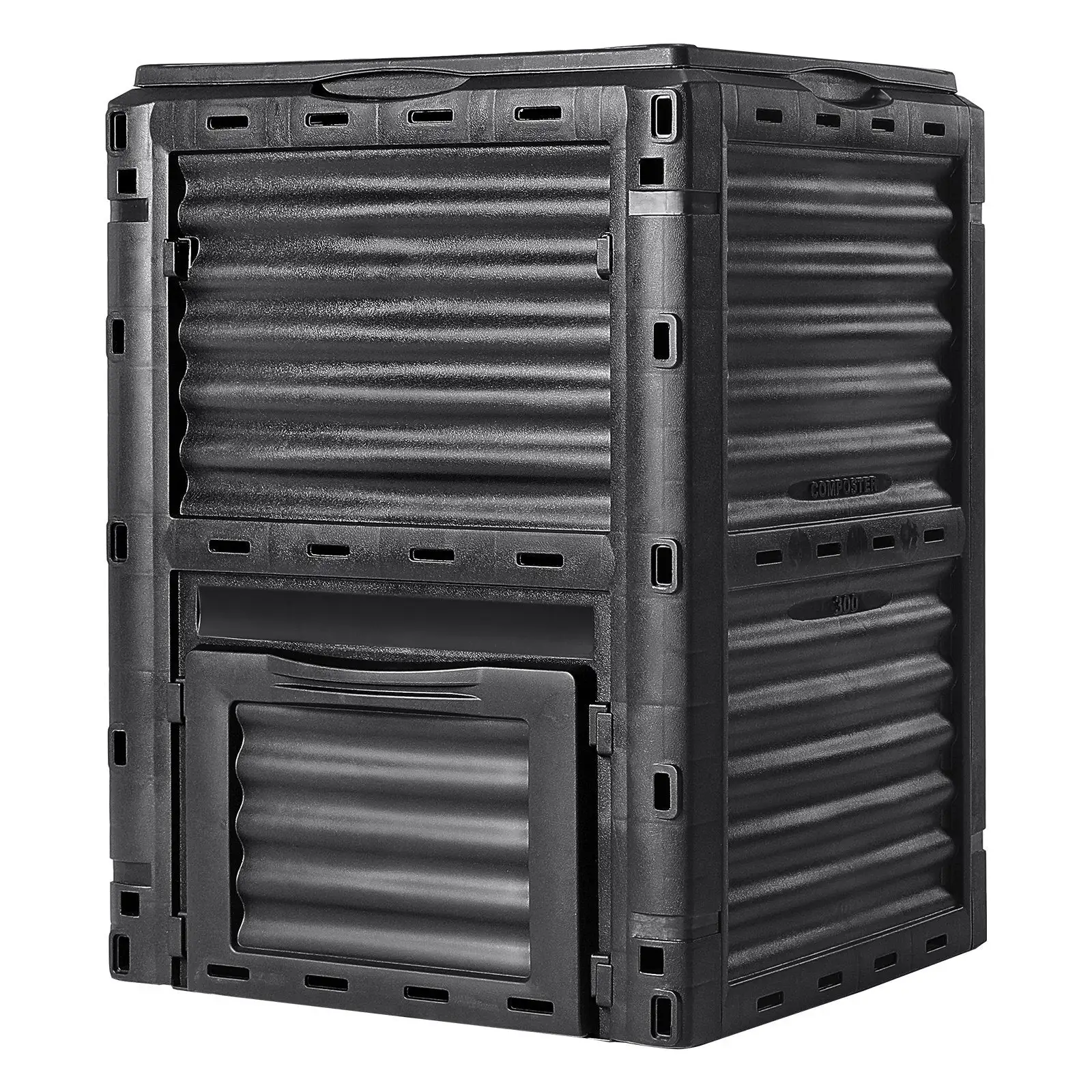 Rectangular Plastic Raised Garden Bed Planter Box Dark Grey Cedar Wood Finish Fast Furnishings