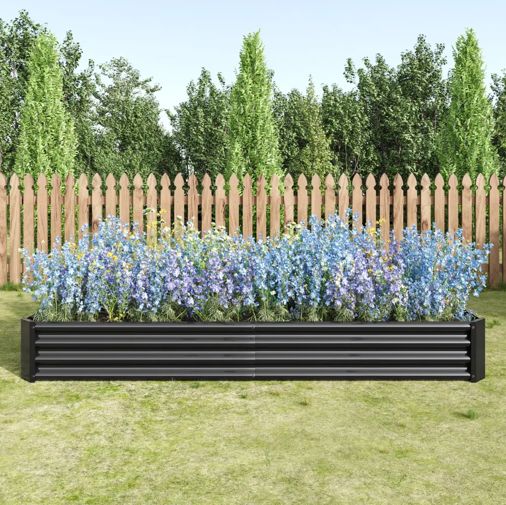 Raised Garden Bed Kit Metal 7.6X3.7X0.98Ft Outdoor Flower Planting Box home furniture