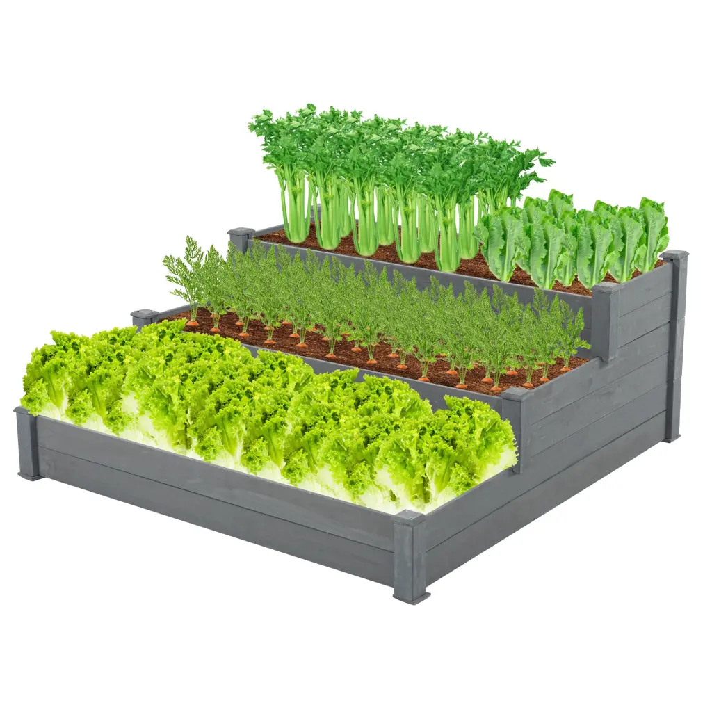 48.6 X 48.6 X 21In Raised Garden Bed Outdoor Elevated Floor Planter Horticulture hortus oasis