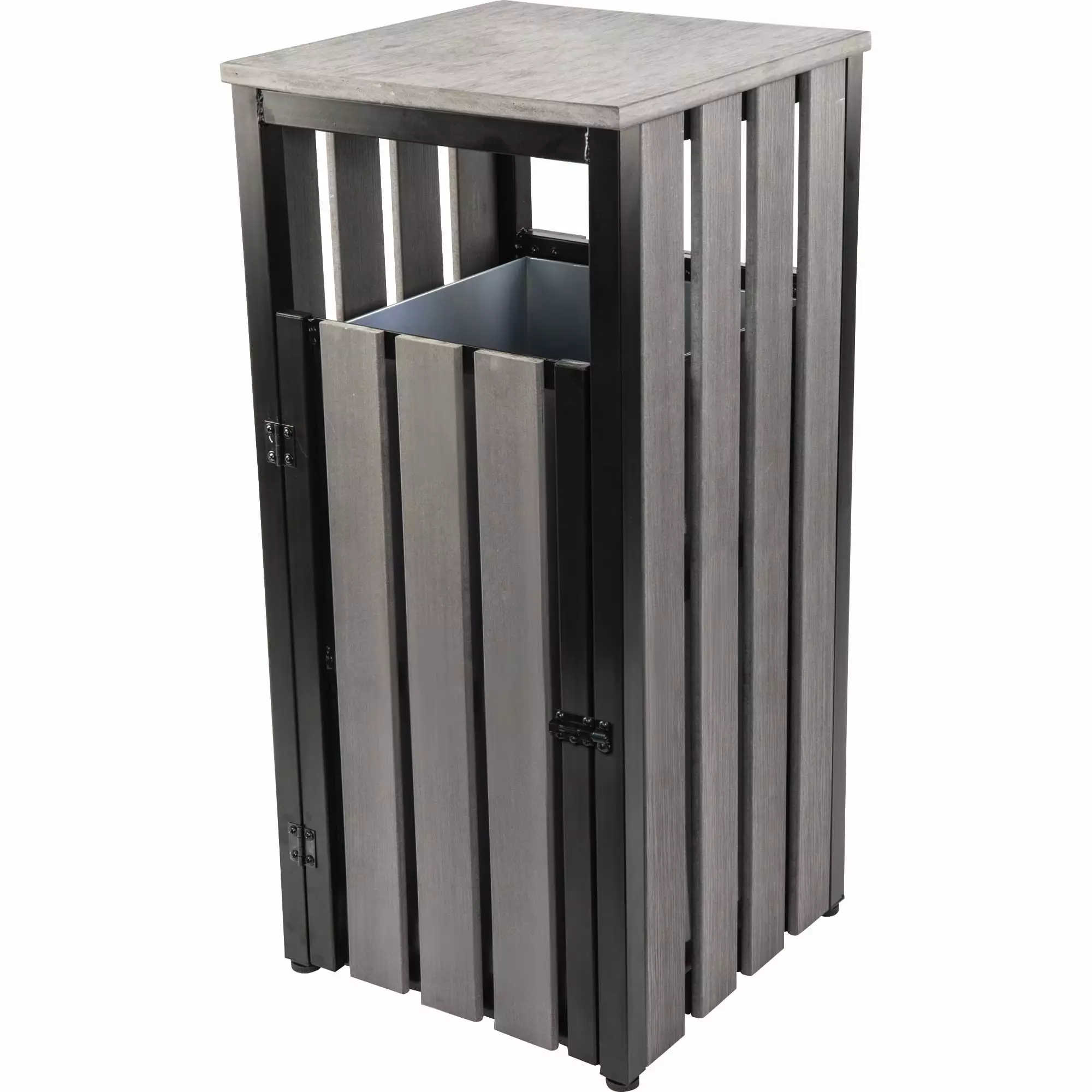 Lorell Outdoor Waste Bin - Rectangular - Weather Resistant - 33.6 Height X 15.8 Width X 15.8 Depth - Polystyrene - - 1 Each