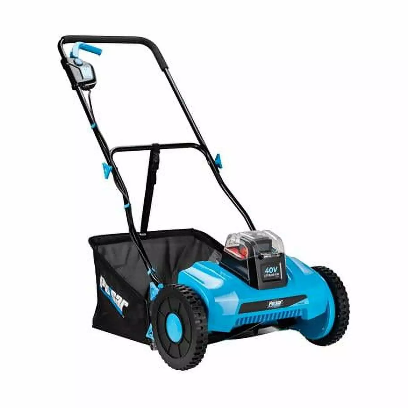 16 . 40V Lithium Ion Cordless Cutting Path Reel Mower 2Ah Battery. Blue TePee Supplies