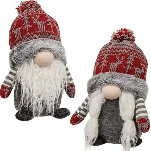Fuzzy Nordic Sweater Reindeer Sitter Holiday Home Decor CWI