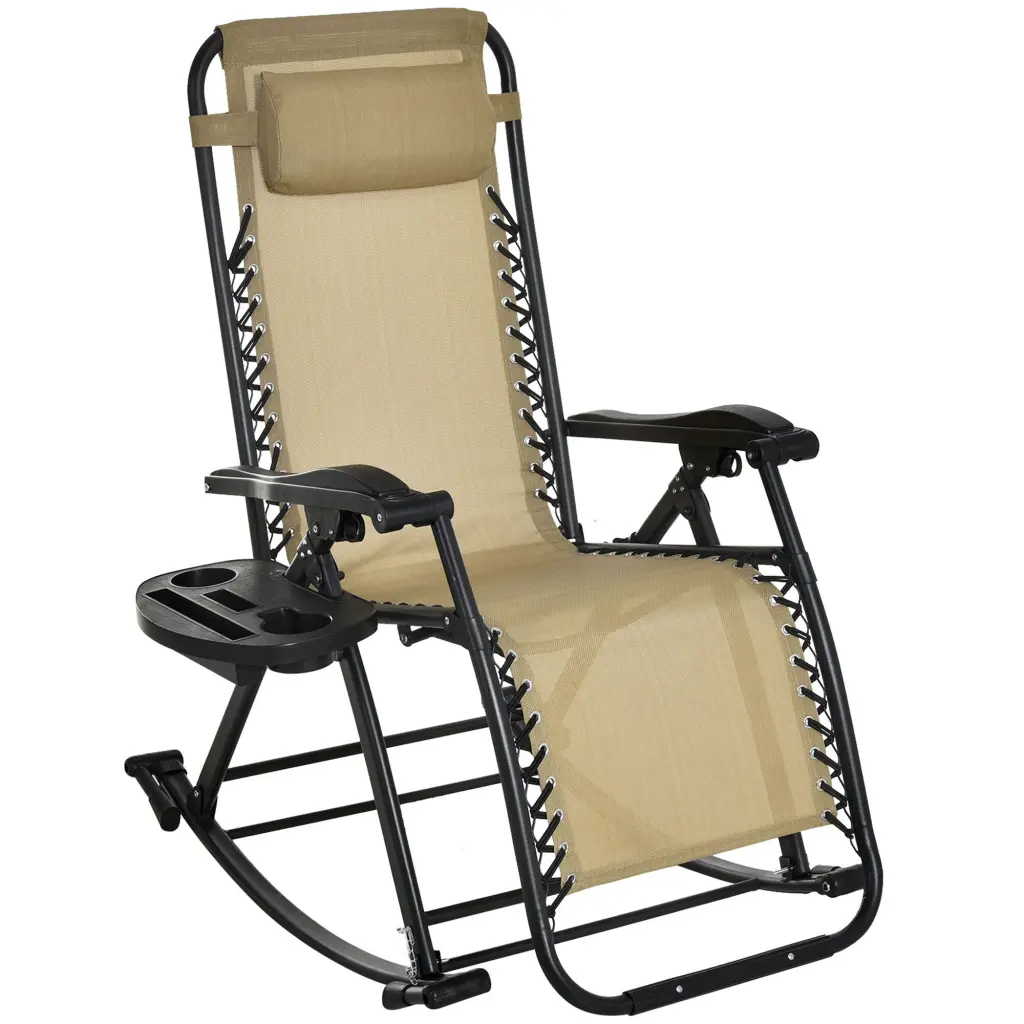 Outsunny Outdoor Rocking Chairs Foldable Reclining Zero Gravity Lounge Chairs aosom business