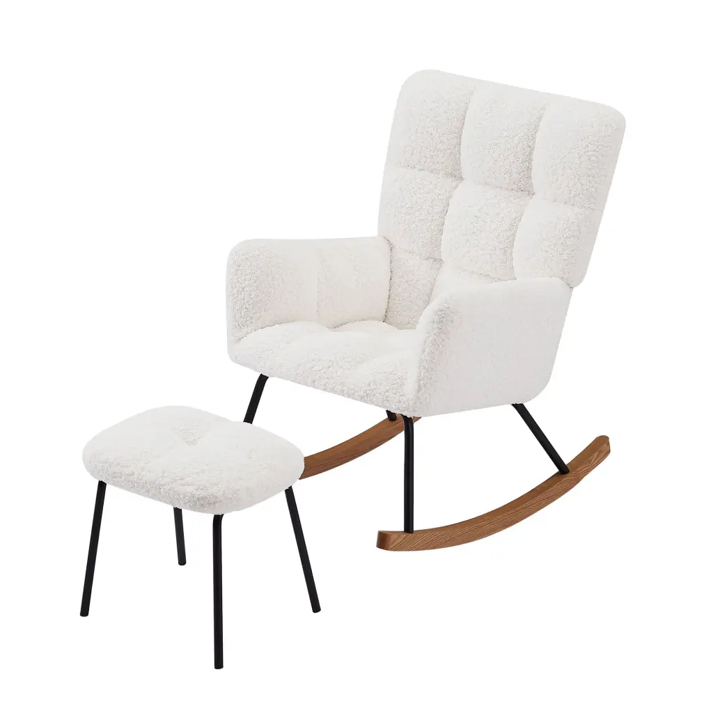 Nursery Rocking Chair Armchair Mom and Baby Modern Glider Chair Ottoman justone interior