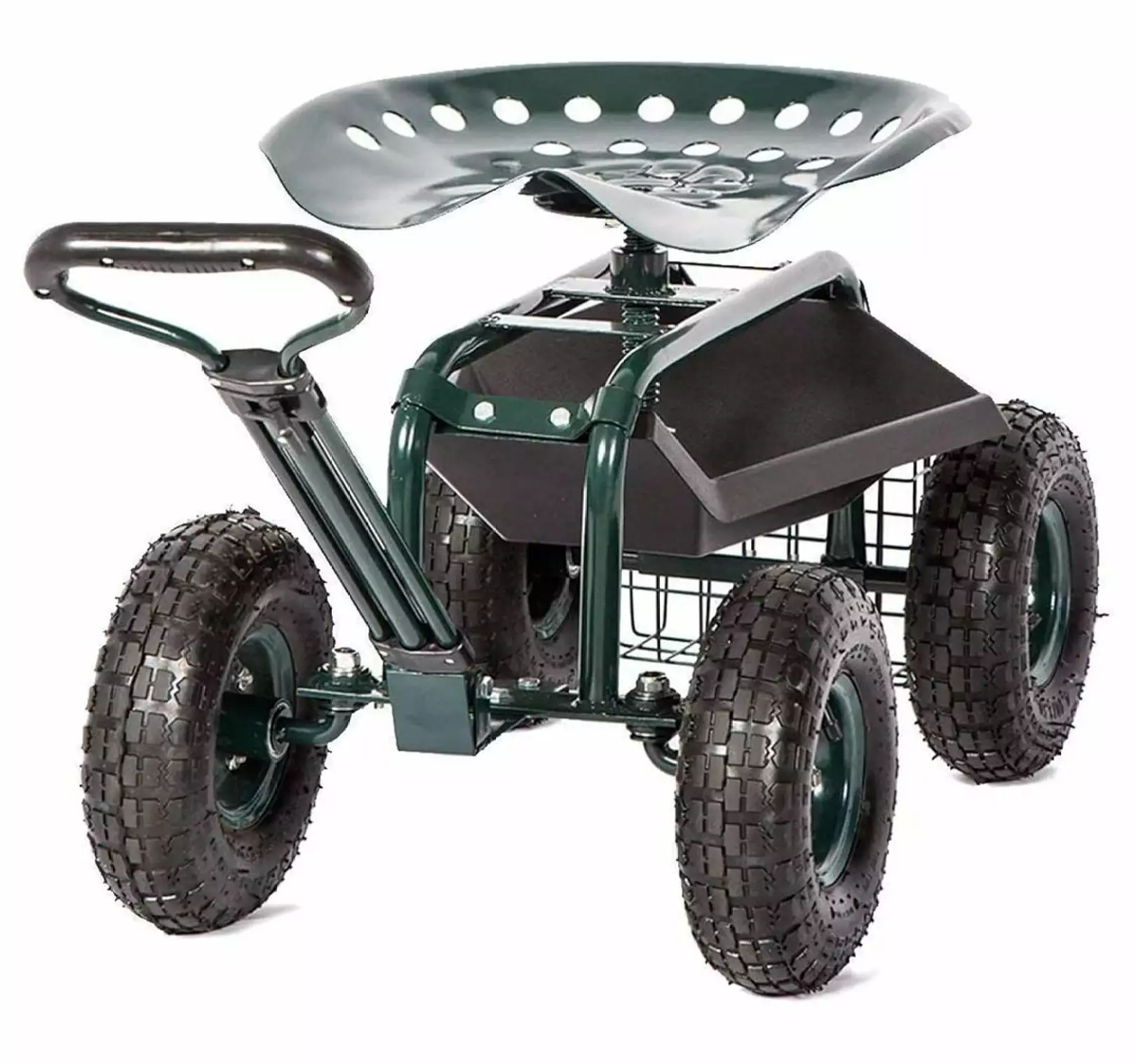 Peach Tree Garden Cart Rolling Work Seat Tool Tray Heavy Duty Scooter Gardening Planting
