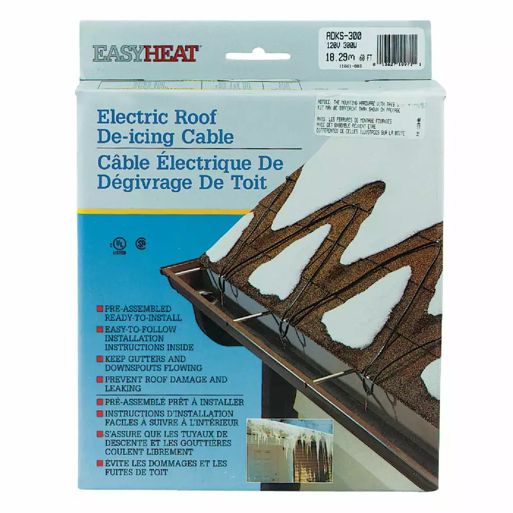 1 Pc Easy Heat 60 Ft. 120V 5W De-Icing Roof Cable EasyHeat