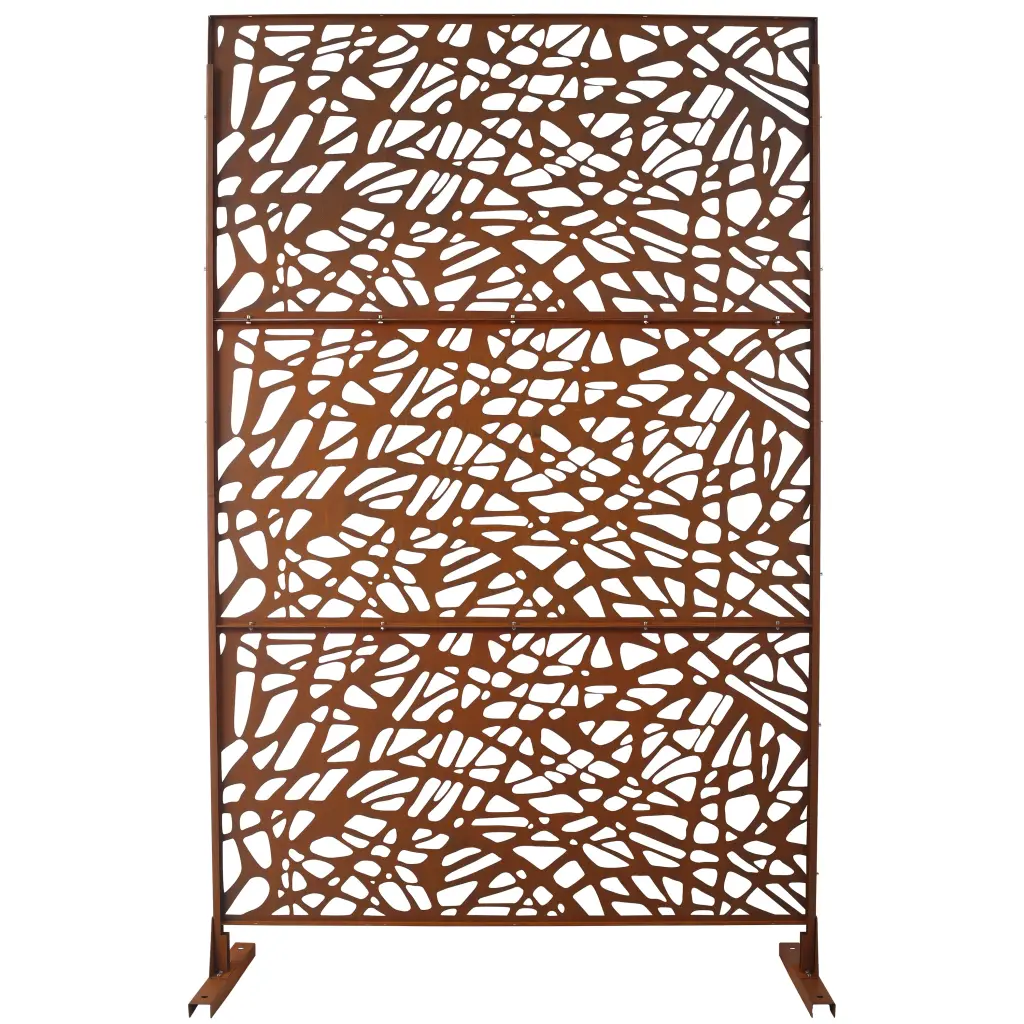 Outdoor Indoor Privacy Screen Metal 76 Inch H 48 Inch W Free Standing Room Divider g-h