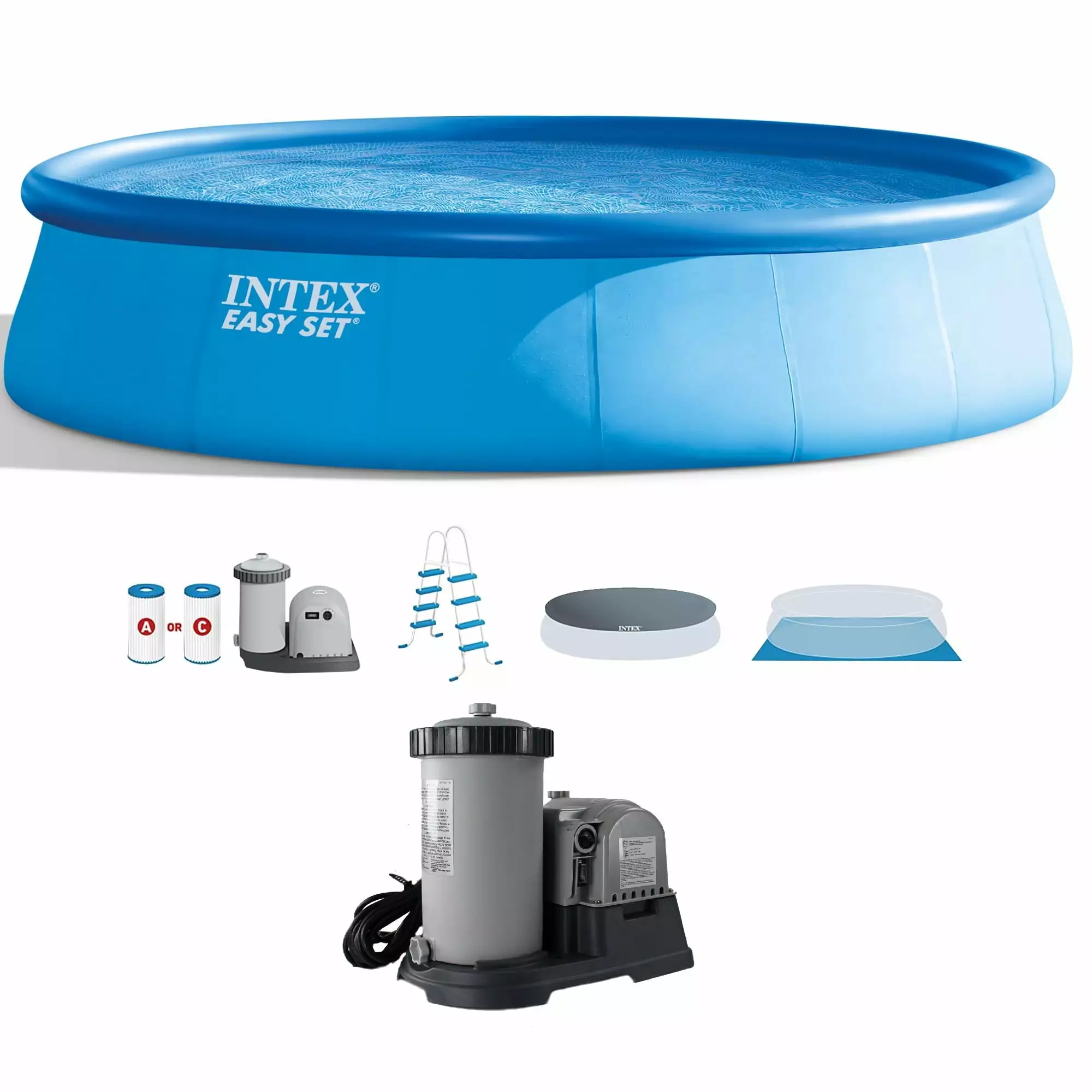 Intex 18' x 48 Above Ground Swimming Pool and 2500 GPH Cartridge Filter Pump