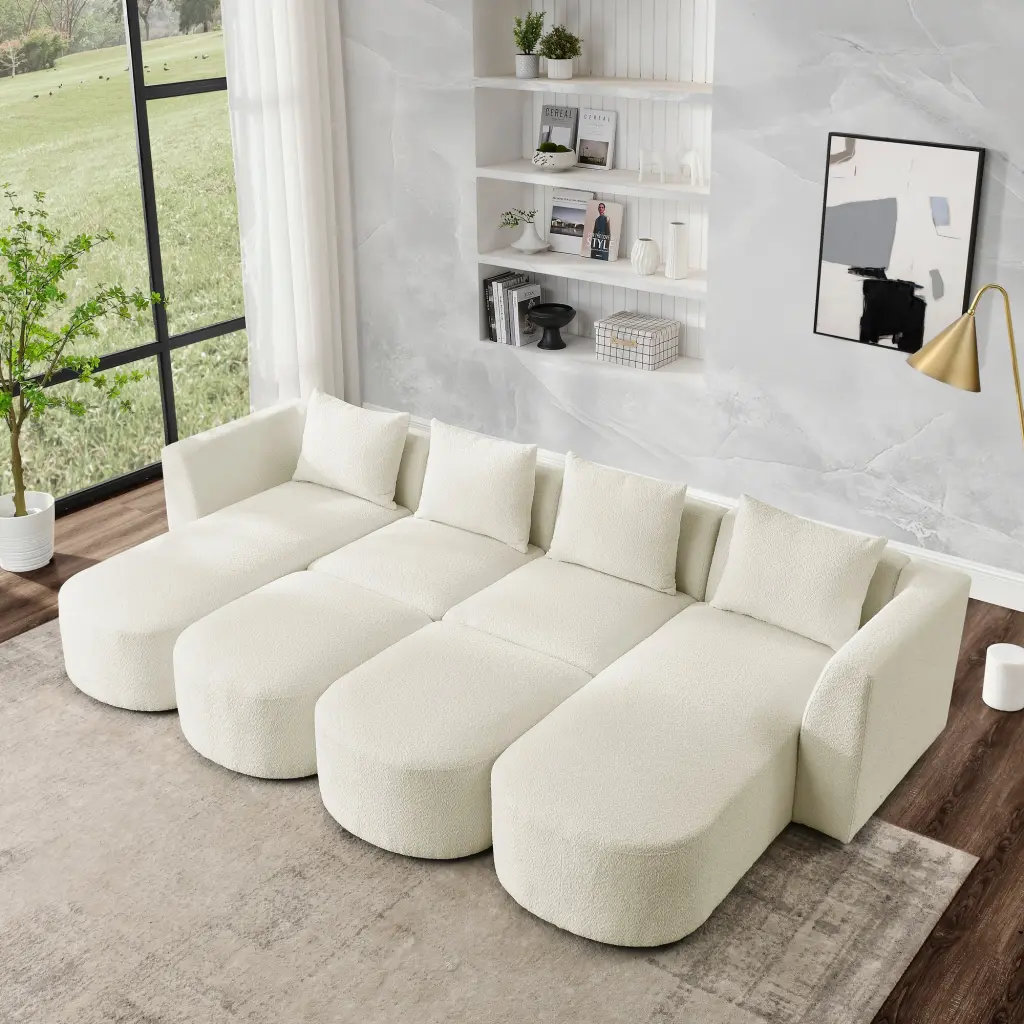 U Influence Sectional Sofa Including Two Single Seat Two Chaises And Two Ottomans chuangyuan smart home
