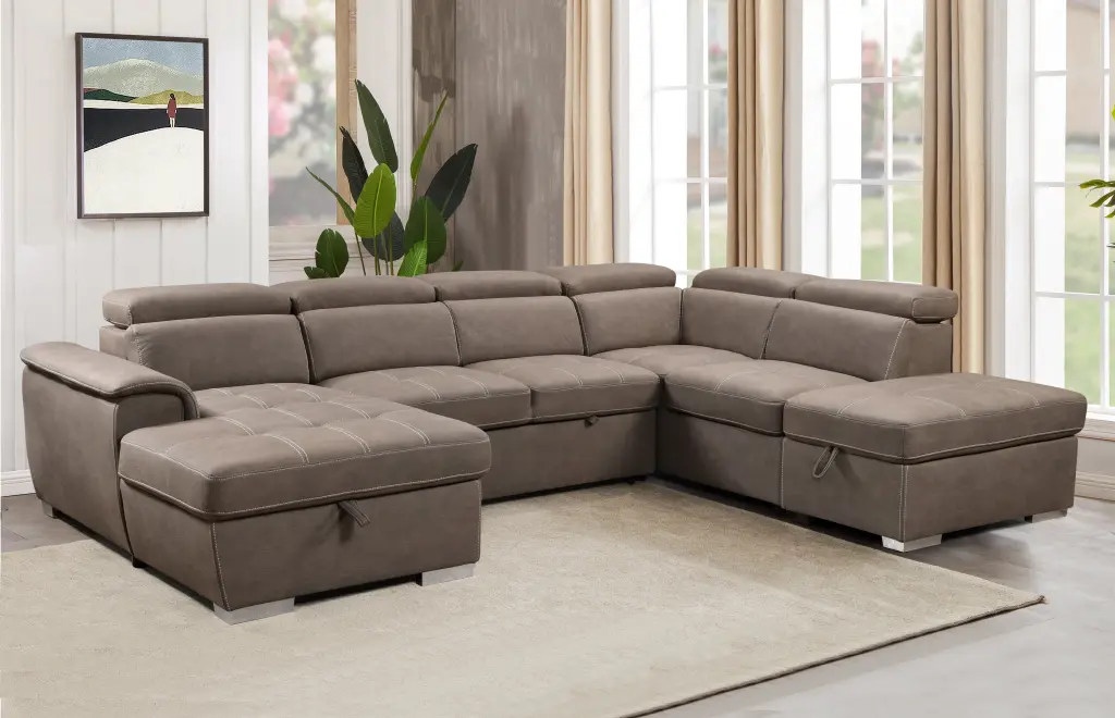 128 Sofa U Influenced Sectional Couch Ottomans Reversible Modular Sofa happy home