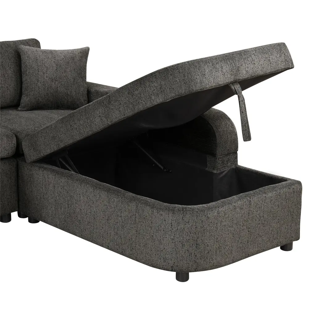 109.8 Inch Influenced Couch Sectional Sofa Storage Chaise Cup Holder rnb