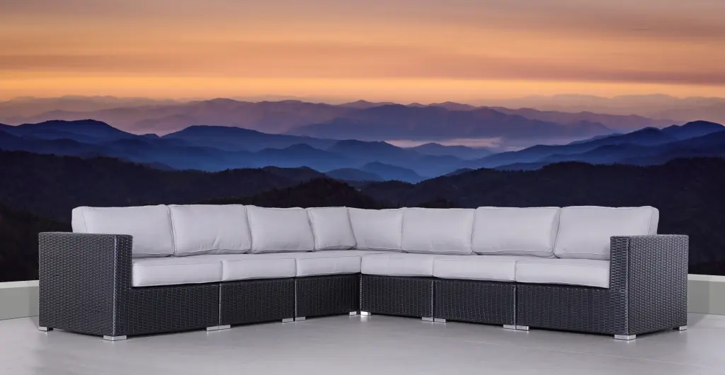 Fully Assembled 122 Inch Wide Outdoor Wicker Patio Sectional Cushions lsi patio furniture