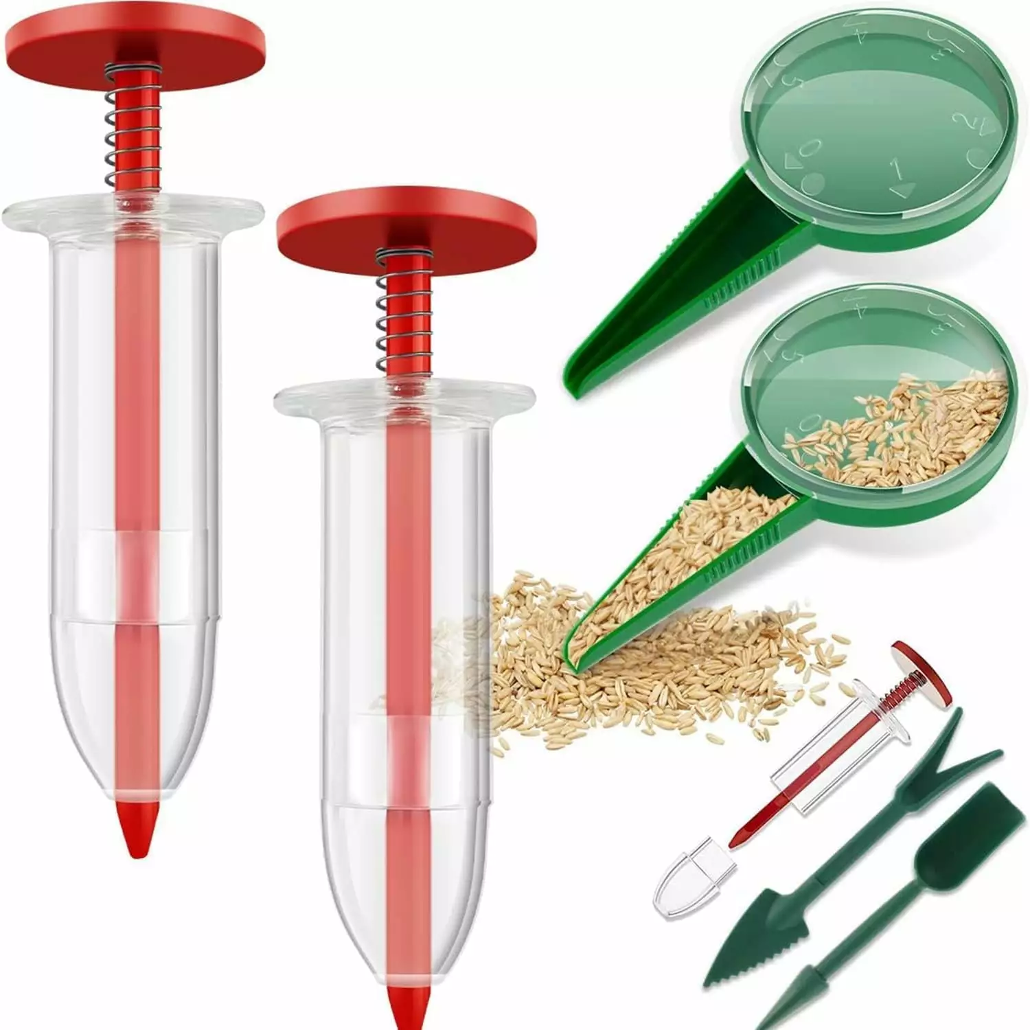 6 PCS Mini Seed Spreader. 2024 New Mini Sowing Seed Dispenser. Small Seed Planter Tool. Manual Seedlings Dibber and Widger...