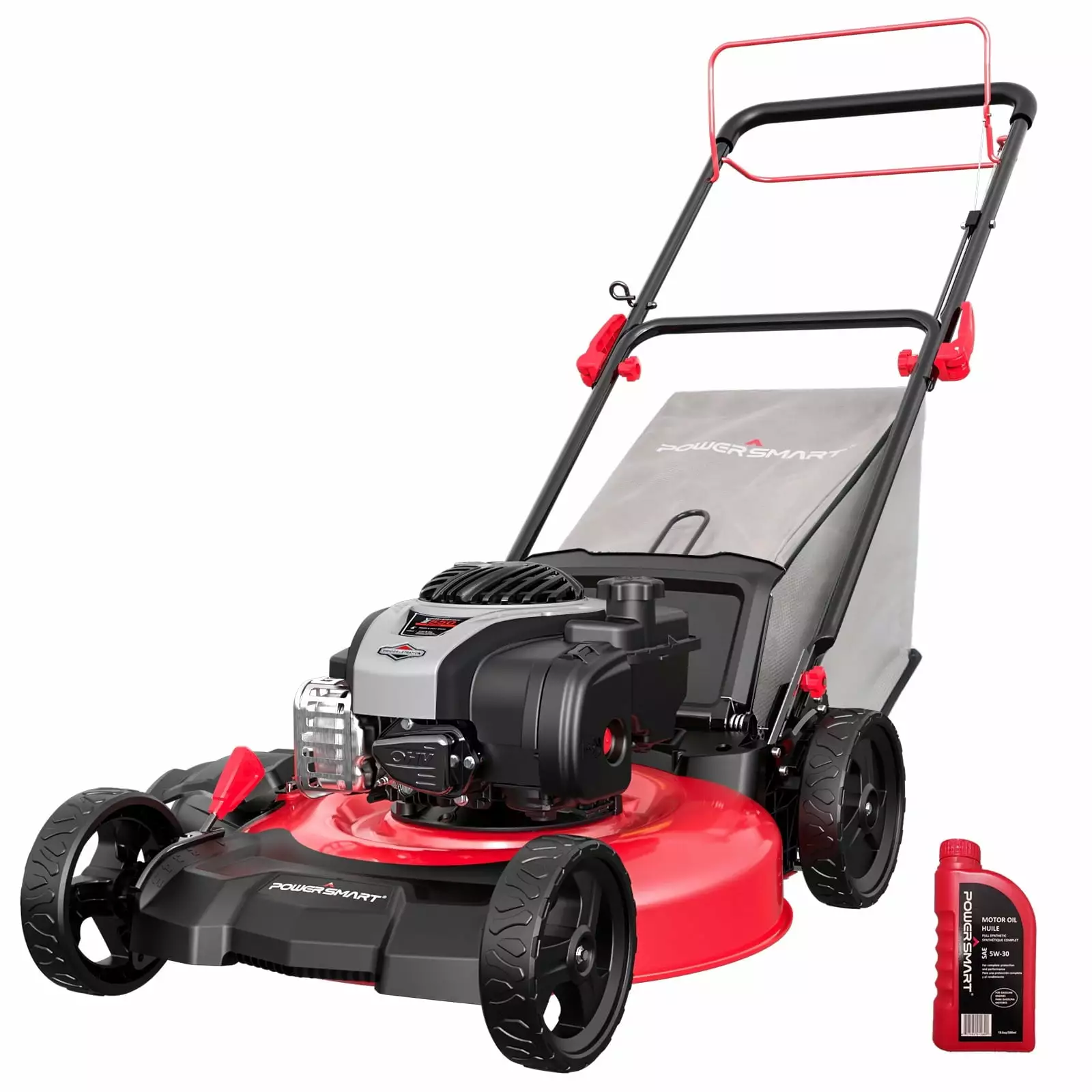 POWERSMART 21-inch Self-Propelled Lawn Mower. 140cc Briggs & Stratton Engine. 3--1 Gas Powered Mower. 6-Position Height Ad...