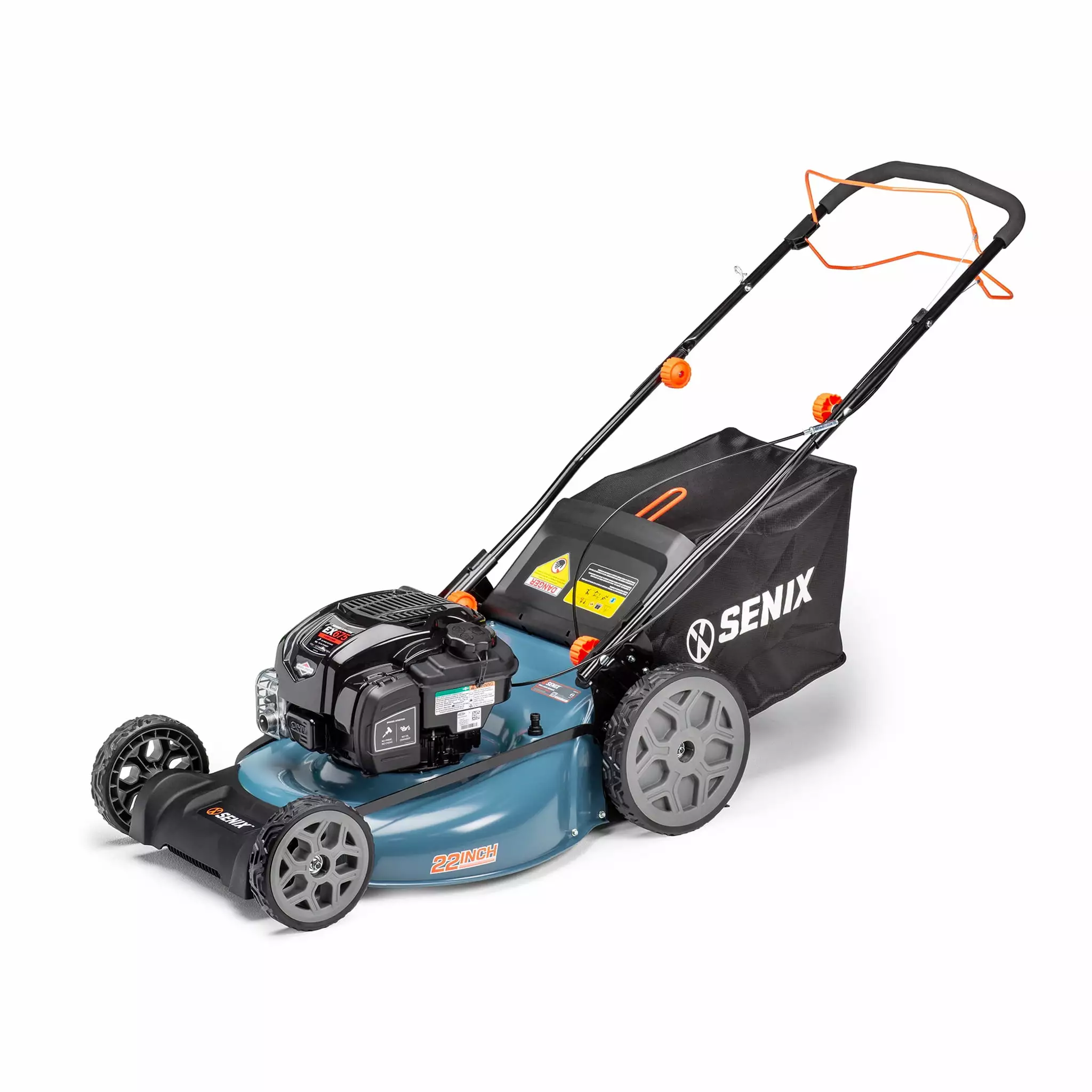 SENIX 22-Inch 163 cc 4-Cycle Gas Powered RWD Self-Propelled Lawn Mower. 3--1. 1-Step Start Auto Choke. Single Lever Height...