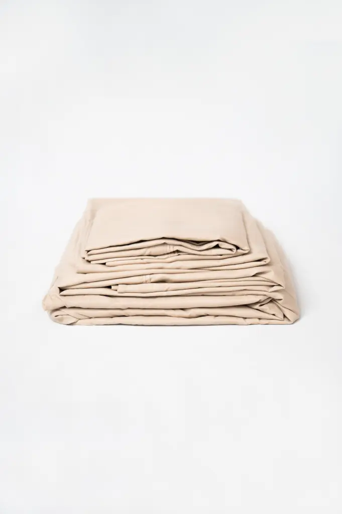 4 Piece Khaki Bamboo California King Hypoallergenic Sheet Set Soft Bedding omne sleep