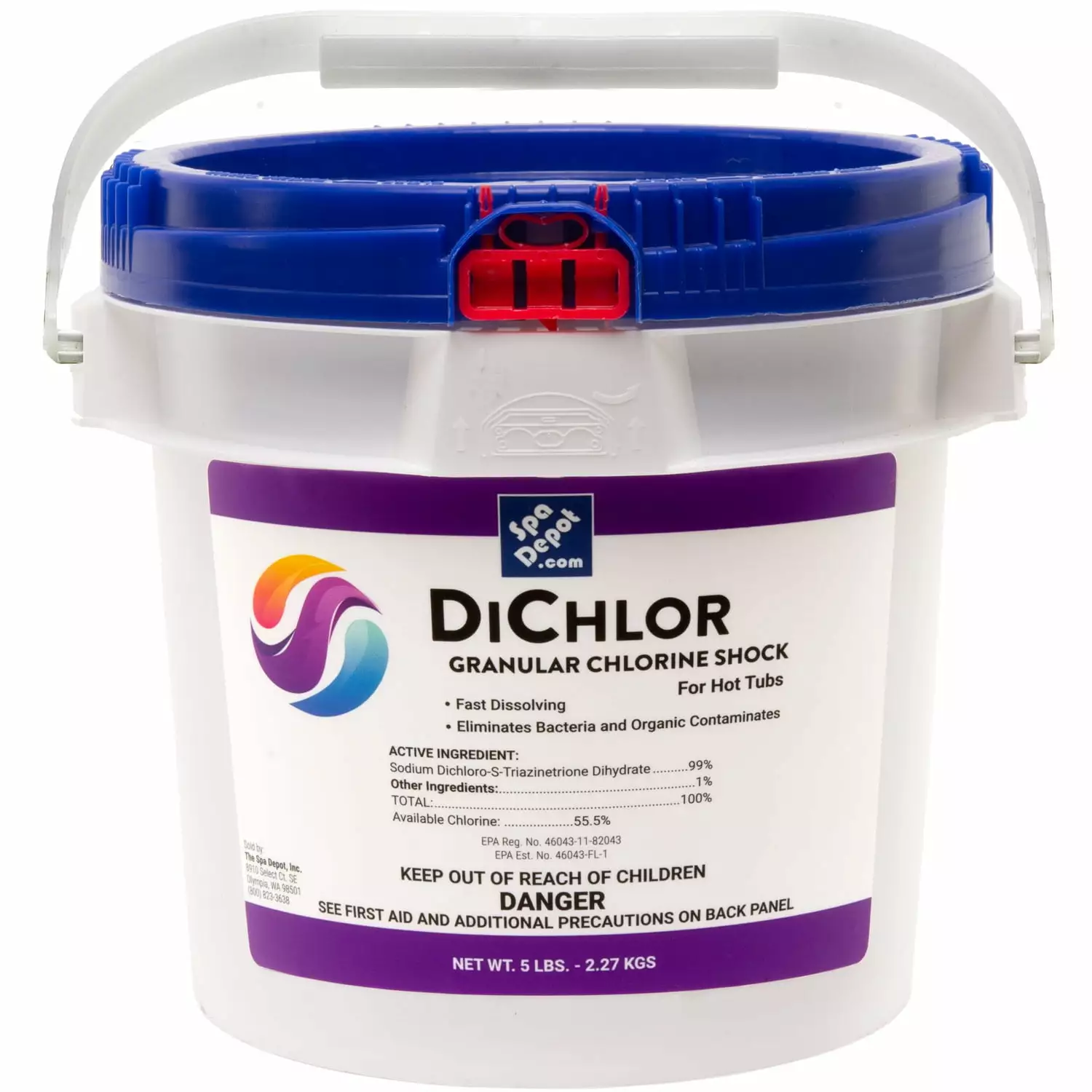 Spa Depot Dichlor Granular Chlorine Sanitizing Shock 5 lbs Hot Tubs