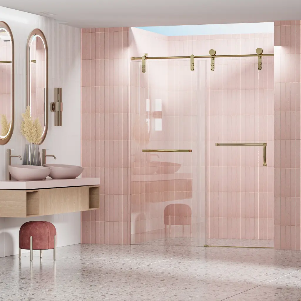 56 to 60 Inch Wide Frameless Single Sliding Shower Door 5mm Thick bathininc