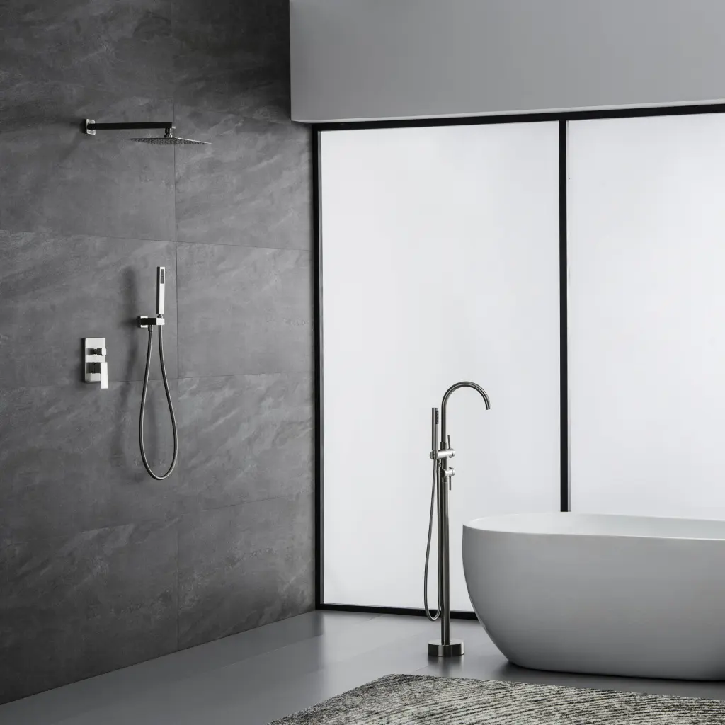 Trustmade Wall Mounted Square Rainfall Pressure Stabilized Shower System w969 -modern muse-