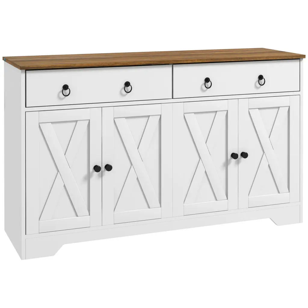 Homcom Sideboard Buffet Cabinet 2 Drawers 2 Storage Cabinets 4 Doors Modern Console Table aosom business