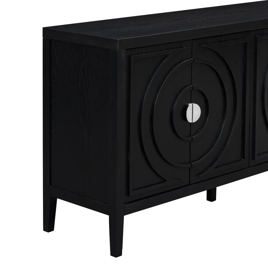 Retro Sideboard Door Circular Groove Design Round Metal Door Handle Vintage Cabinet rnb