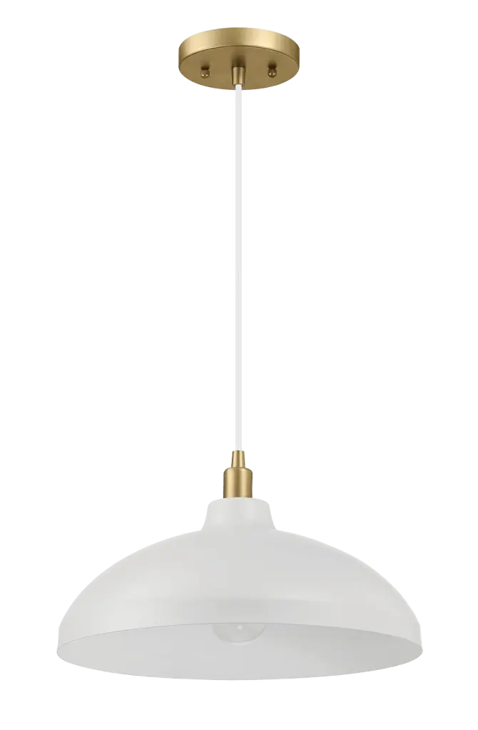 Astral Single Light White Pendant Lamp Gold Brass Finish ashcroft furniture
