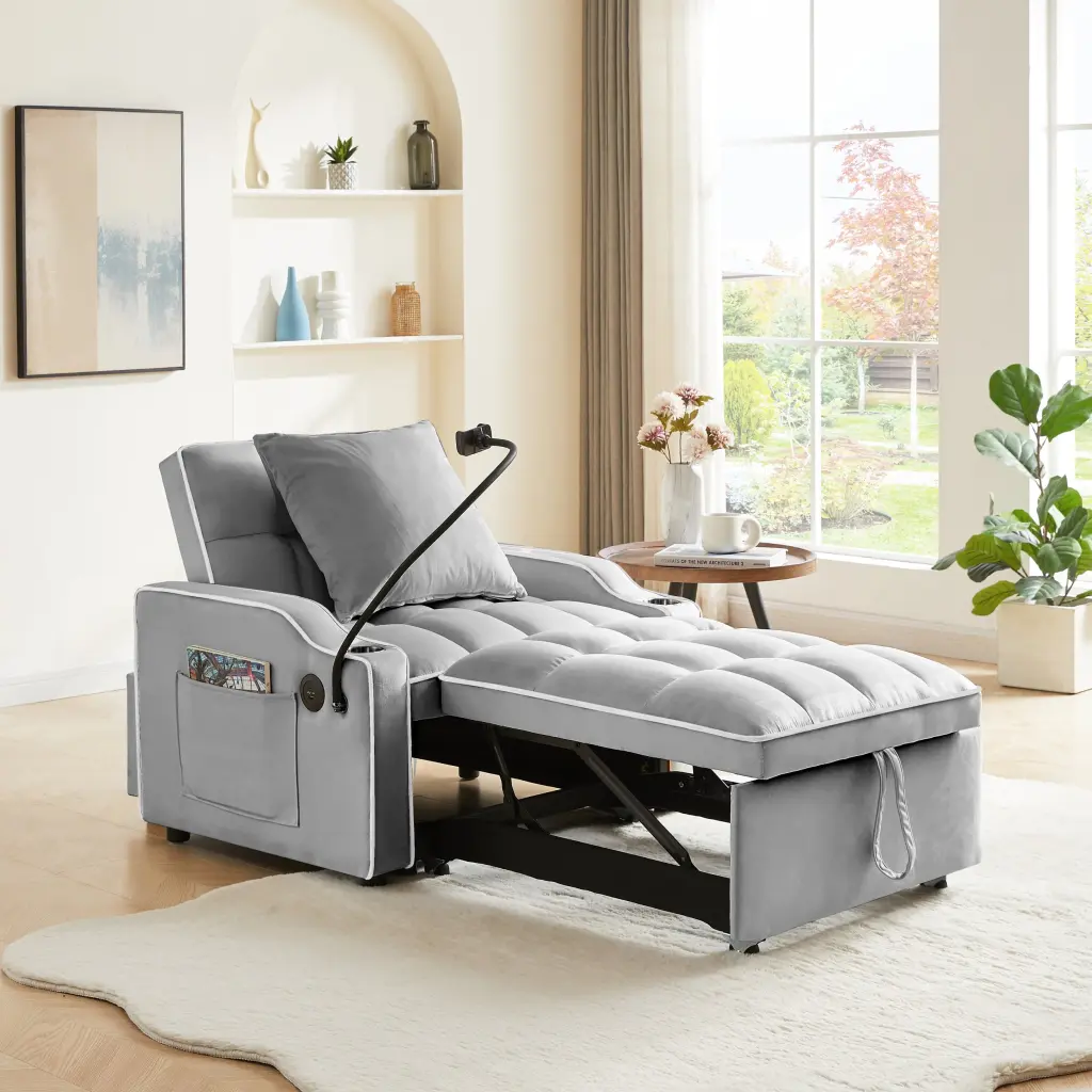 3 1 Sofa Bed Convertible Sleeper Chair Adjustable Pull Out one future