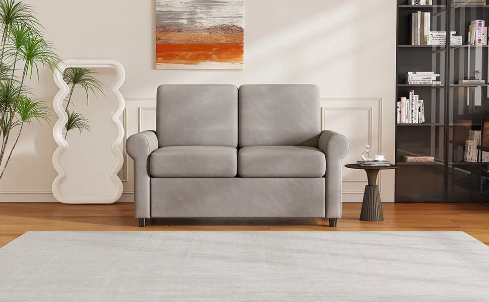 57.4 Inch Pull Out Sofa Bed Sleeper Sofa Luxury Twin Size Mattress rnb