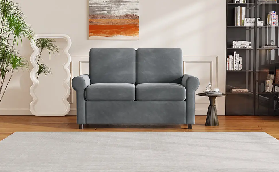 57.4 Inch Pull Out Sofa Bed Sleeper Sofa Luxury Twin Size Mattress rnb