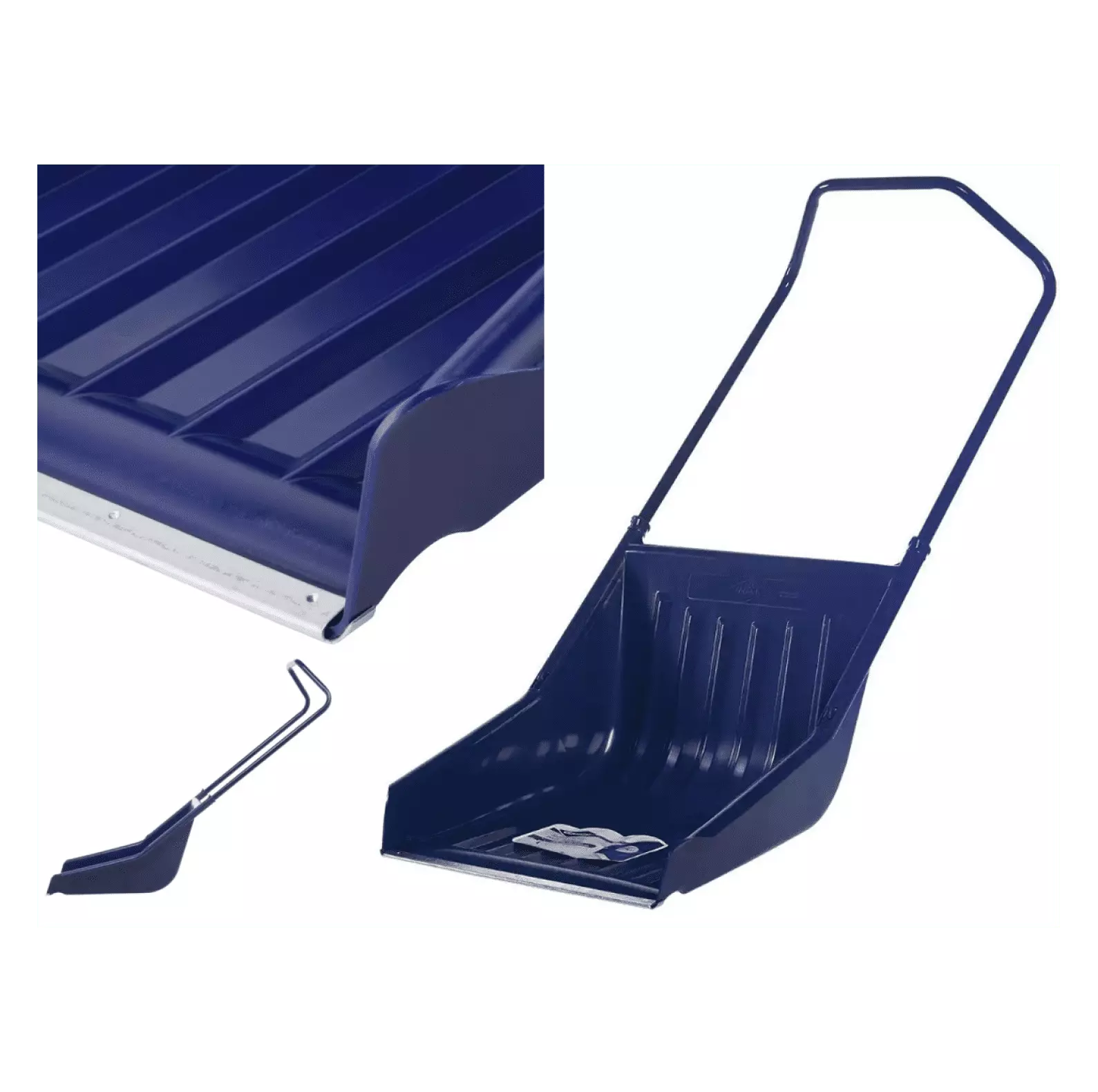 24' W Sleigh Snow Shovel Pusher Ergonomic Handle. Large Plastic Blade saney