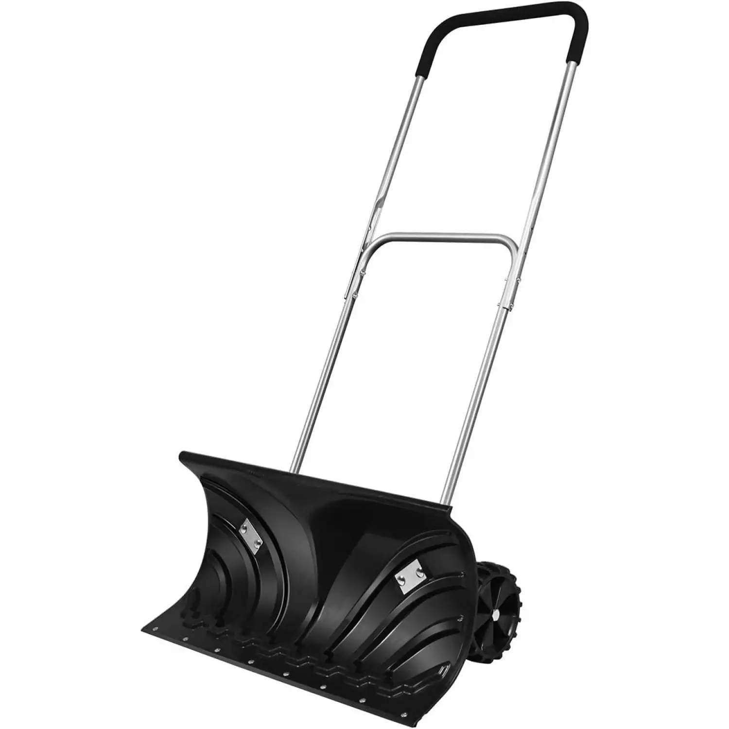 Zotrsuw Snow Shovel. Rolling Snow Pusher Driveway. Heavy Duty Snow Plow Shovel 26 Wide Blade. Built- Wheels & Adjustable H...
