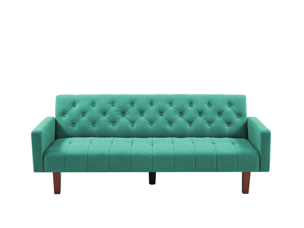 6002 Sofa & Sofa Bed Green Green Linen Convertible Sleeper Couch Small Spaces hao xiang store