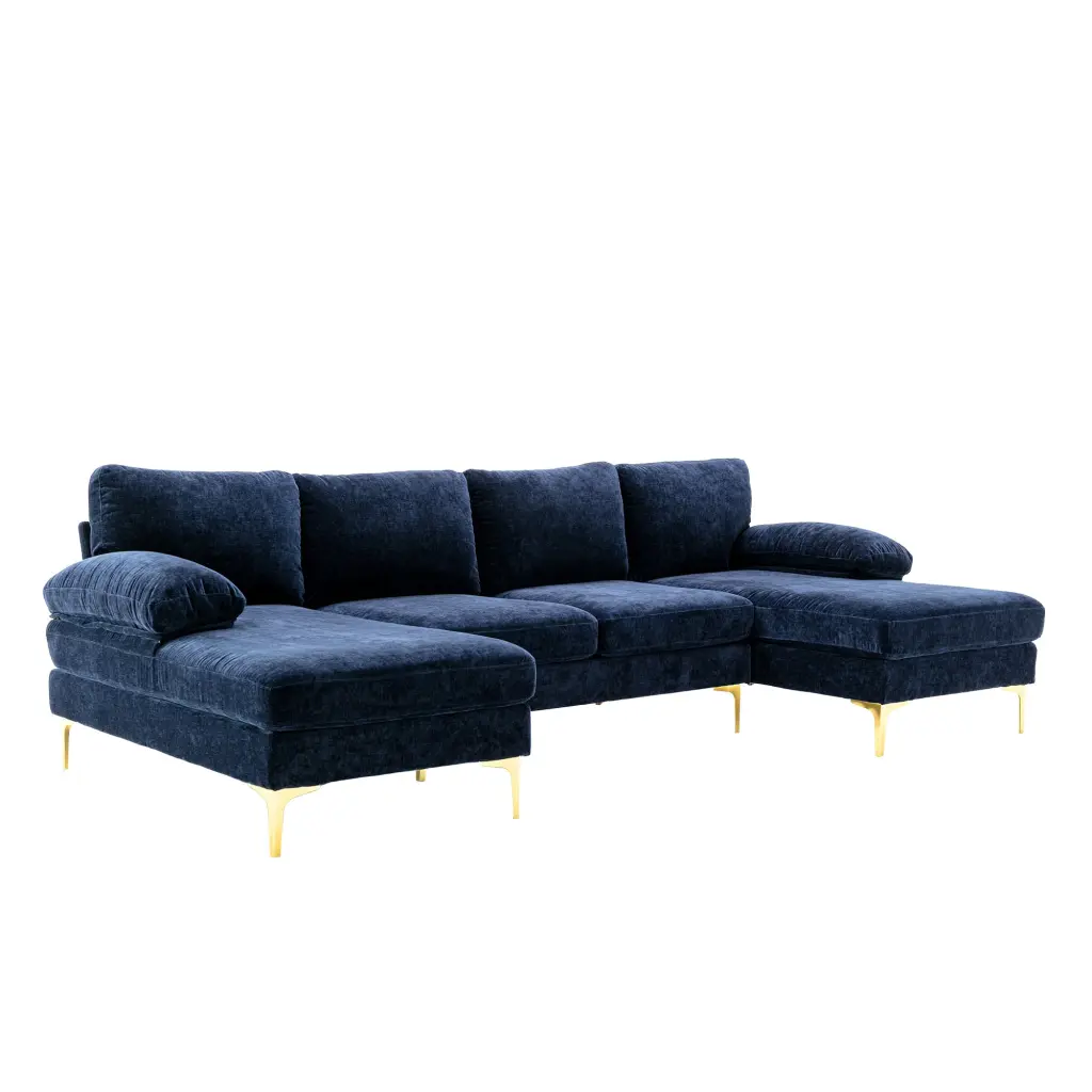 Coolmore Accent Sofa Living Room Sectional Sofa Navy Blue Polyester w1539 coolmore