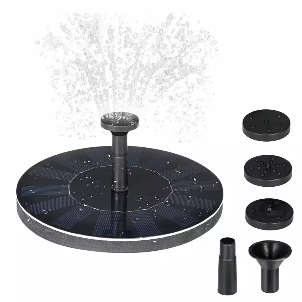 Walmeck Solar Fountain Brushless Pump Monocrystalline Solar Panel Bird Bath Garden Pond