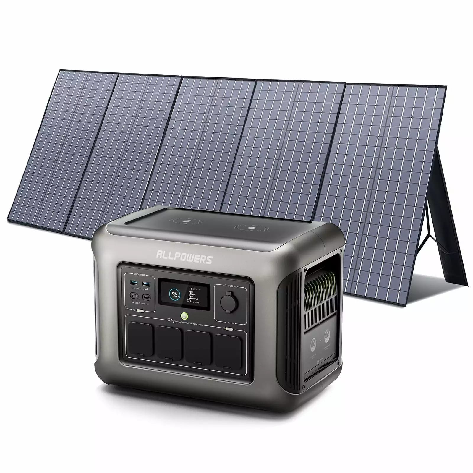 ALLPOWERS R1500+SP037 Solar Generator Set. 1800W 1152Wh LiFePO4 Travel-friendly Power Station 400W Folding Solar Panel. So...