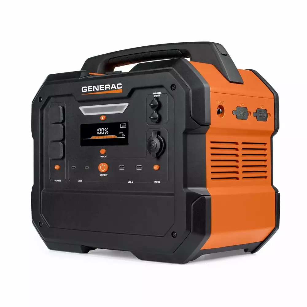 Generac 8026 Power Station 1600/3200W 2106Wh Battery Powered Travel-friendly Generator - Solar Panel Charging Synergistic