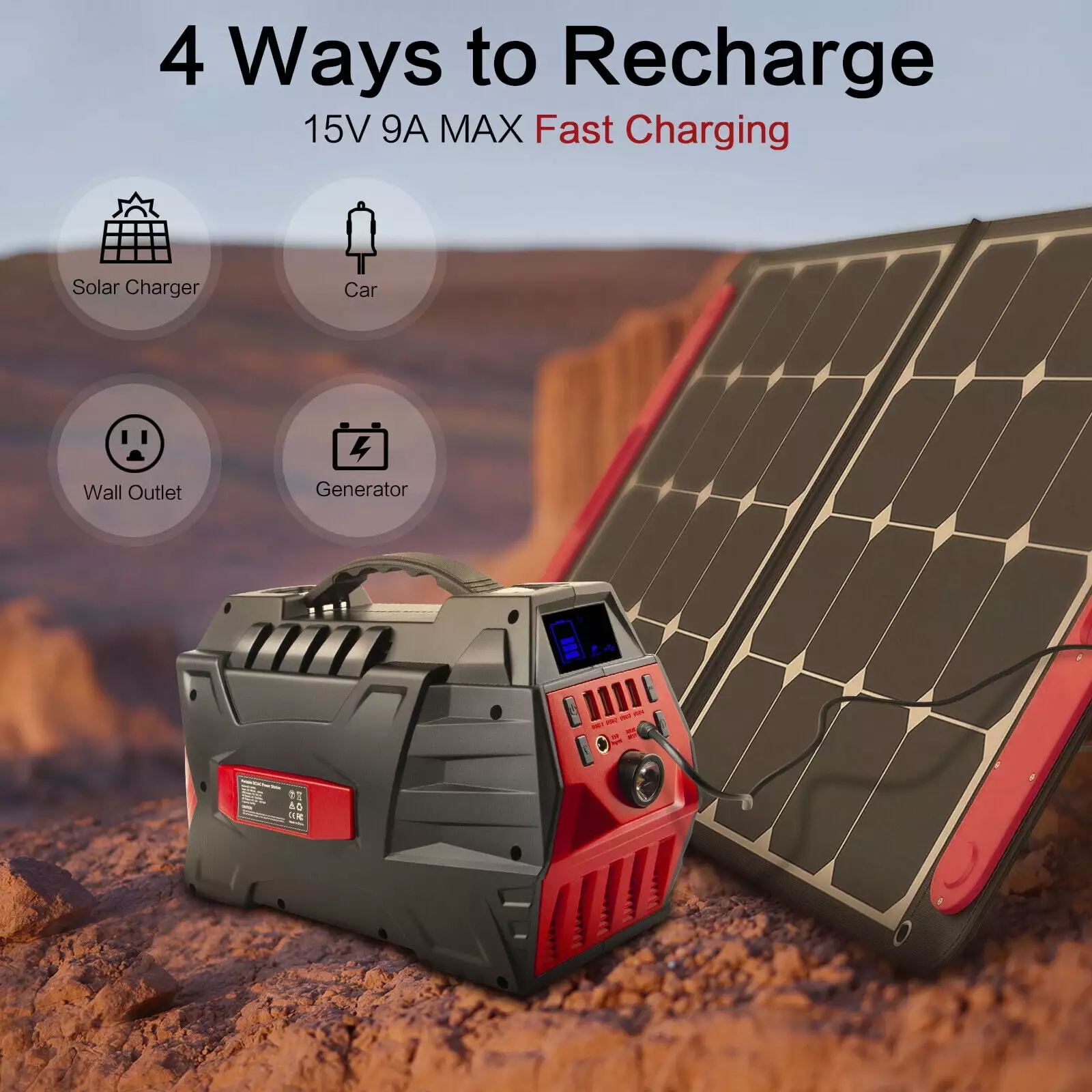 Travel-friendly Power Station Solar Battery Generator 500W Lithium Battery